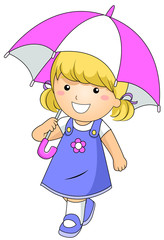 Kid Using Umbrella