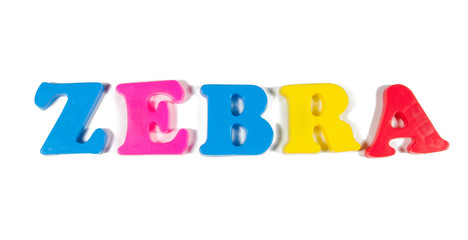 Obraz premium zebra written in fridge magnets