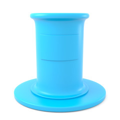 Obraz premium Blue pedestal isolated on white background