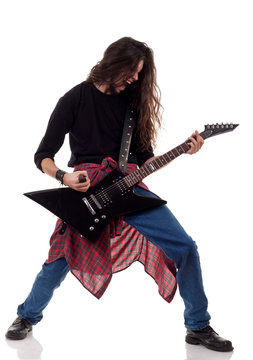 screaming heavy metal guitarist