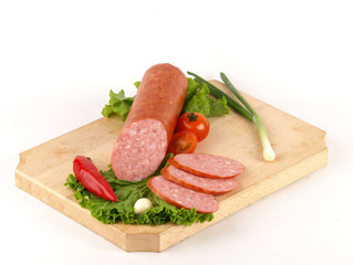 fresh salami and slices