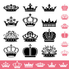 Crown Icons Set - obrazy, fototapety, plakaty