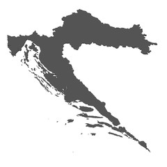 Karte von Kroatien - freigestellt