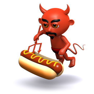 3d The devil has a hot dog