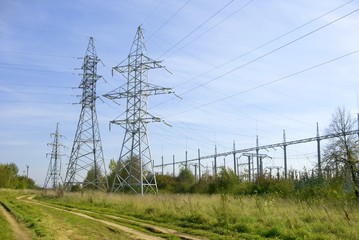 High voltage power lines.