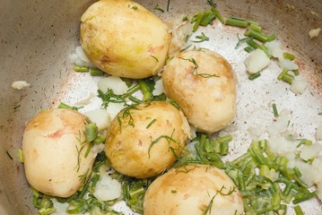boiled potato with fresh fennel.