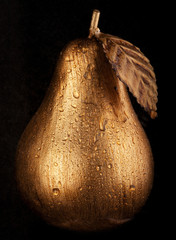 wet golden pear