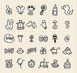 hand draw baby element