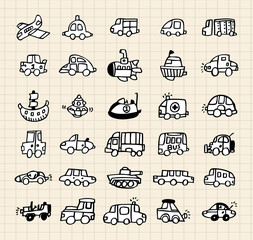 Obraz premium hand draw car element