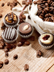 chocolate sweets with coffee beans