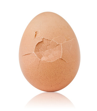 Cracked breakfast egg
