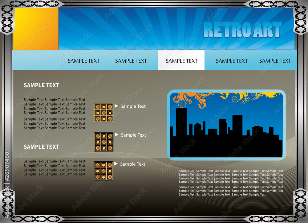 Wall mural retro art website vector illustratration