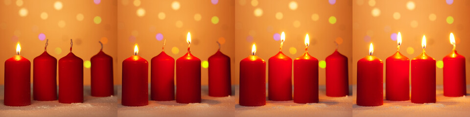 Kerzen für den erster bis vierten advent
