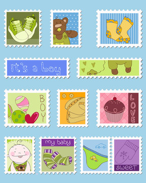 Baby Boy Postage Stamps