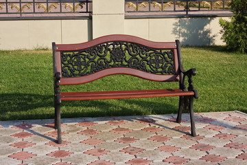decorative bench in a park