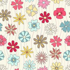 Seamless hand drawn floral pattern