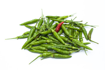 Green Chilli isolated on white background