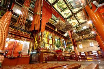 Buddha inside temple in old building