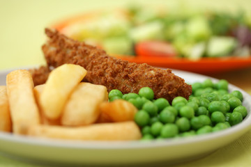 Fish Fingers Chips and Peas