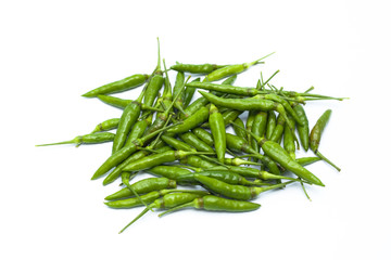 Green Chilli isolated on white background