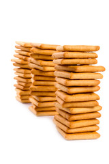 three stacks of cookies