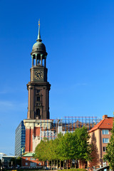 Fototapeta na wymiar Michael church in Hamburg, Germany