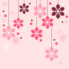 Stylized flowers with snowflakes