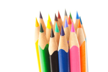 colored pencils isolated on white
