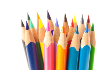 Fototapeta premium colored pencils isolated on white