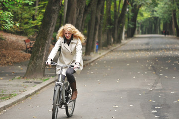 biking in park