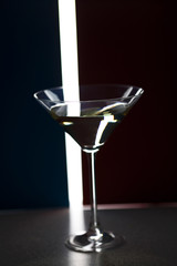 martini glass on a colored background