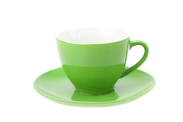 cup and saucer isolated on white