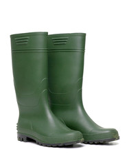 Green rubber boots