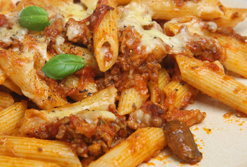Rigatoni Pasta with Bolognese Sauce & Cheese