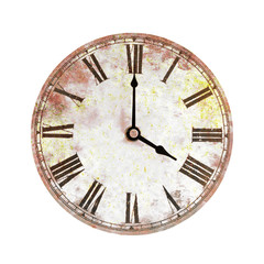 Fototapeta na wymiar vintage zegar na białym tle