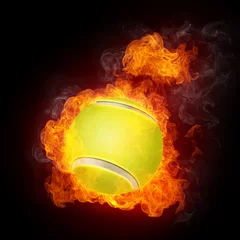 Papier Peint photo Lavable Flamme Balle de tennis