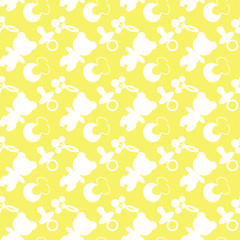seamless background with baby objects