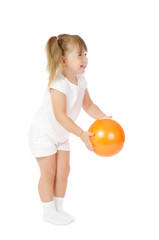 Little smiling girl with ball