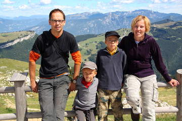 Family of four on their vacation