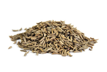 Cumin on white background