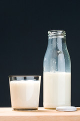 milk bottle and glass