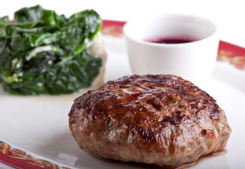 cutlet with garnish on a plate