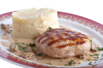 cutlet with garnish on a plate