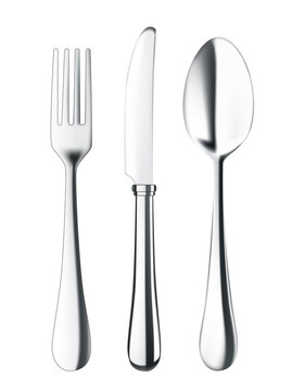 Fork, Knife and Spoon. Photo-realistic vector illustration.