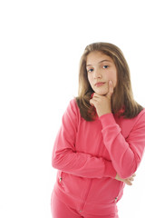 Portrait of a beautiful teenage girl isolated on white