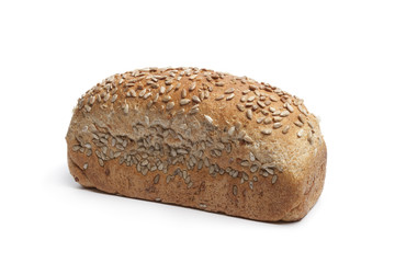 Whole single bread with sunflowers seeds