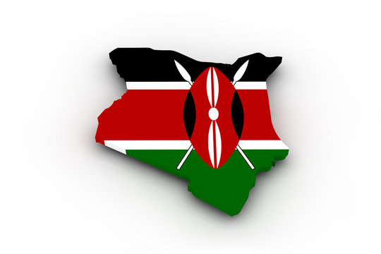 Kenia Flagge auf Landkarte