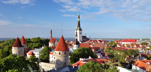 Old Tallinn in summer - obrazy, fototapety, plakaty