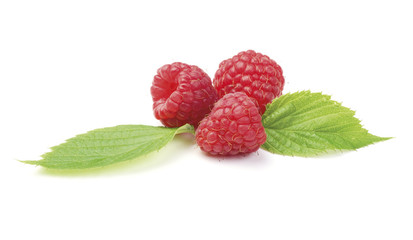 Raspberries with leaf
