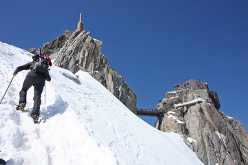 Alpiniste à l'Aiguille du Midi